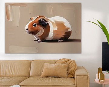 Realistisch cavia schilderij in olieverf van Art & Soul Creations