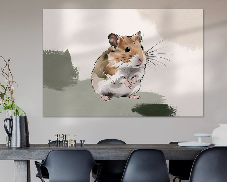 Voorbeeld van het werk in een kamer