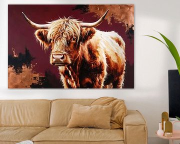 Expressief schilderij van Schotse hooglander van Art & Soul Creations