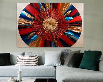 Abstracte bloem met felle kleuren van Art & Soul Creations