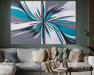 Dynamisch abstract kunstwerk met lijnen van Art & Soul Creations