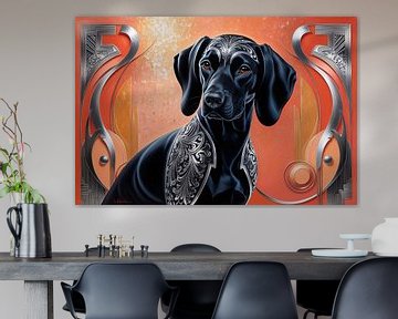 Zwart-witte hond met patronen van Art & Soul Creations