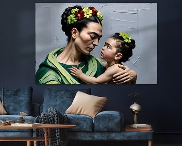 Voorbeeld van het werk in een kamer