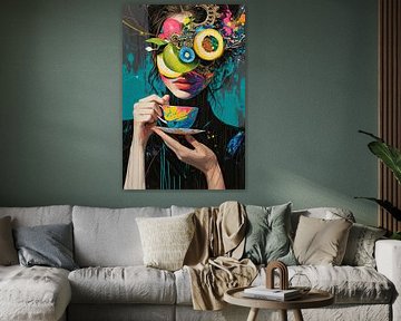 Surrealistisches Frauenporträt | Chromatische Launenhaftigkeit