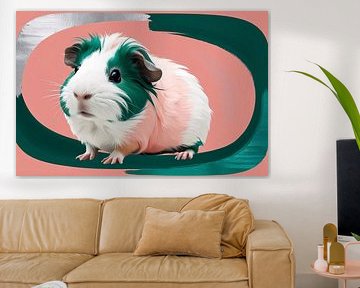 Colourful digital art with guinea pig