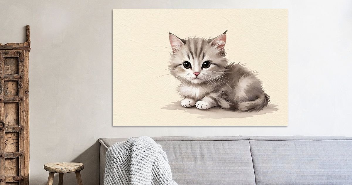 Realistische tekening van een kitten. van Art & Soul Creations, حجم الصورة 1200x630