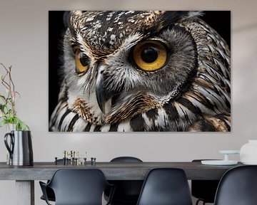 Hyperreal close-up of an owl by Art & Soul Creations