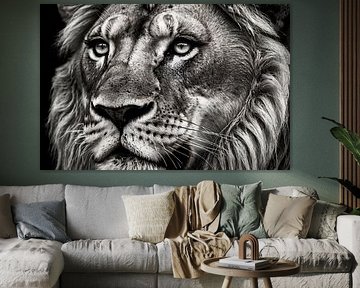 Hyperrealistic lion close-up portrait by Art & Soul Creations