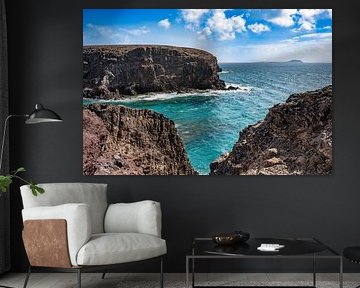 Rocky bay near Playa Papagayo on Lanzarote