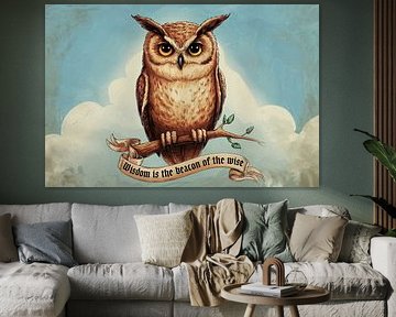 Hibou sage sur une branche sur Art & Soul Creations