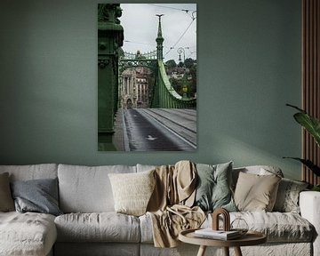Regenachtige momenten op de Vrijheidsbrug in Boedapest van Nynke Altenburg