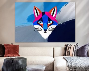 Kleurrijke abstracte vos illustratie