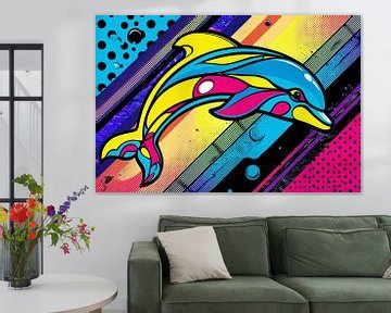 Kleurrijke dolfijn met strepen van Art & Soul Creations