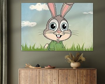 Vrolijk cartoonkonijn met grote ogen van Art & Soul Creations