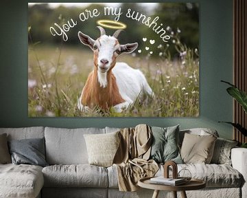 Geit in bloemenveld met tekst van Art & Soul Creations