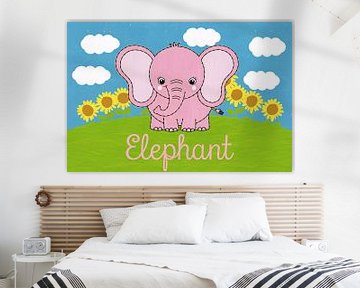 Schattige roze olifant illustratie van Art & Soul Creations