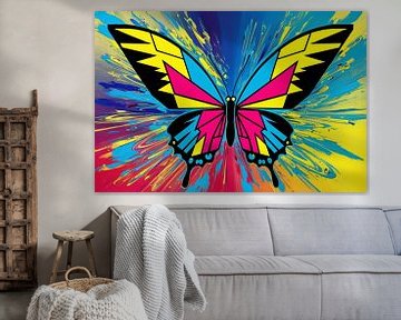 Kleurrijke geometrische vlinder kunst van Art & Soul Creations