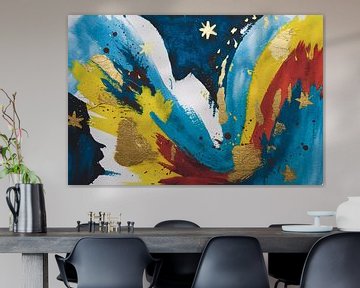 Kleurrijk abstract met gouden accenten van Art & Soul Creations