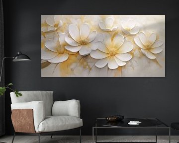 Bloemen in wit en geel van Bert Nijholt