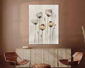 Bloemen in taupe kleuren van Bert Nijholt