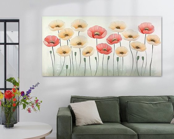 Voorbeeld van het werk in een kamer