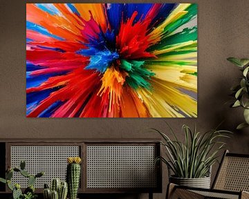 Kleurrijke verfexplosie abstract kunst van Art & Soul Creations