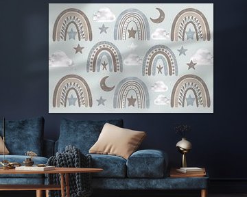 Regenbogen, wolken en sterren patroon van Art & Soul Creations