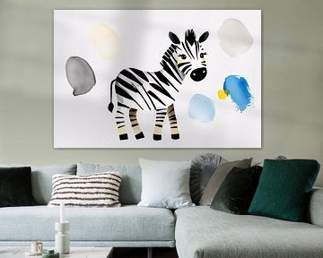Schattige zebra aquarel kunst