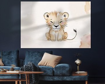 Cute little lion in soft colours by Art & Soul Creations