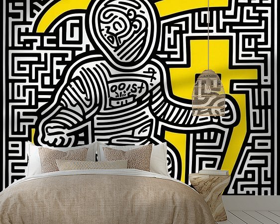 Voorbeeld van het werk in een kamer