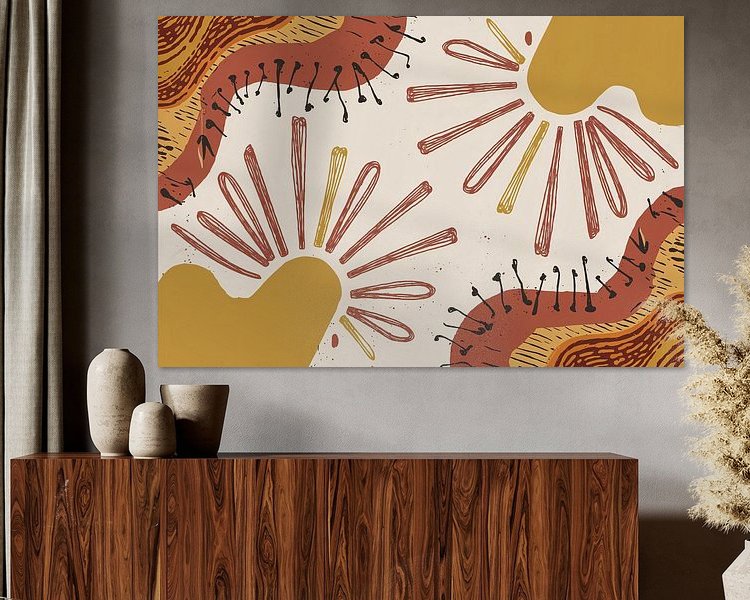 Voorbeeld van het werk in een kamer