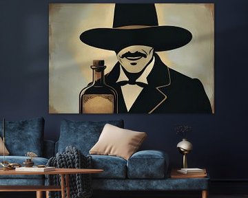 Cowboy silhouet met fles van Art & Soul Creations