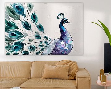 Kleurrijke abstracte pauw van Art & Soul Creations
