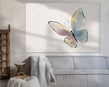 Minimalistische vlinder abstract kunstwerk van Art & Soul Creations