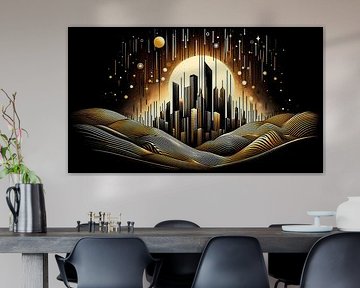 Gouden stad bij nacht van ButterflyPix