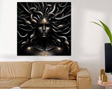 Mystieke zwarte Medusa - elegantie van de duisternis