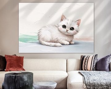 Schattige kat digitale illustratie van Art & Soul Creations