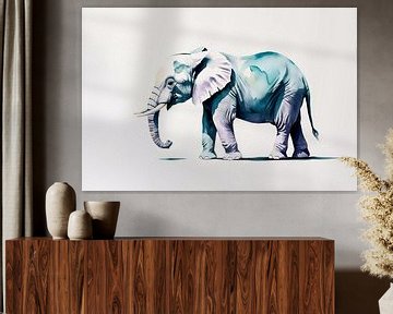 Aquarel olifant modern ontwerp van Art & Soul Creations