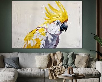 Abstract kleurrijk portret van kaketoe van Art & Soul Creations