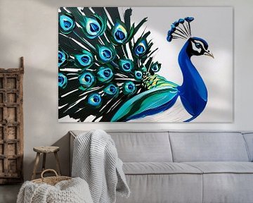 Abstracte pauw met kleurrijke veren van Art & Soul Creations