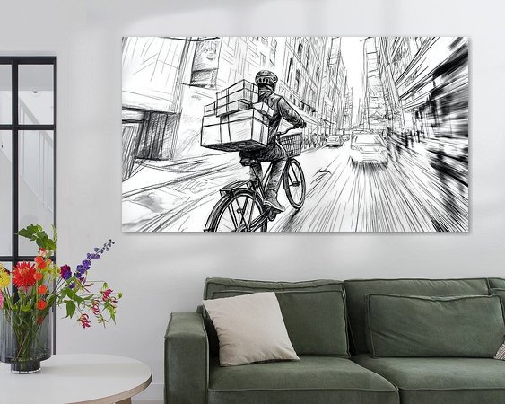 Voorbeeld van het werk in een kamer
