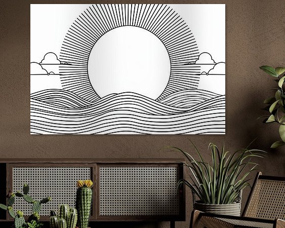 Voorbeeld van het werk in een kamer