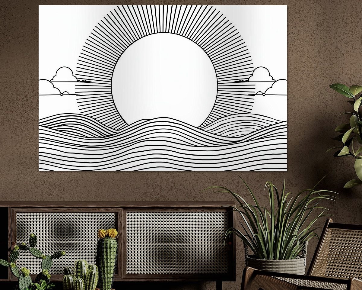 Voorbeeld van het werk in een kamer