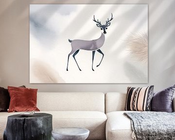 Minimalistisch ontwerp van een hert van Art & Soul Creations