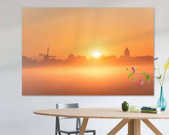 Voorbeeld van het werk in een kamer