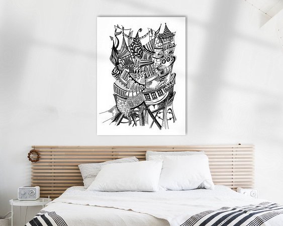 Voorbeeld van het werk in een kamer