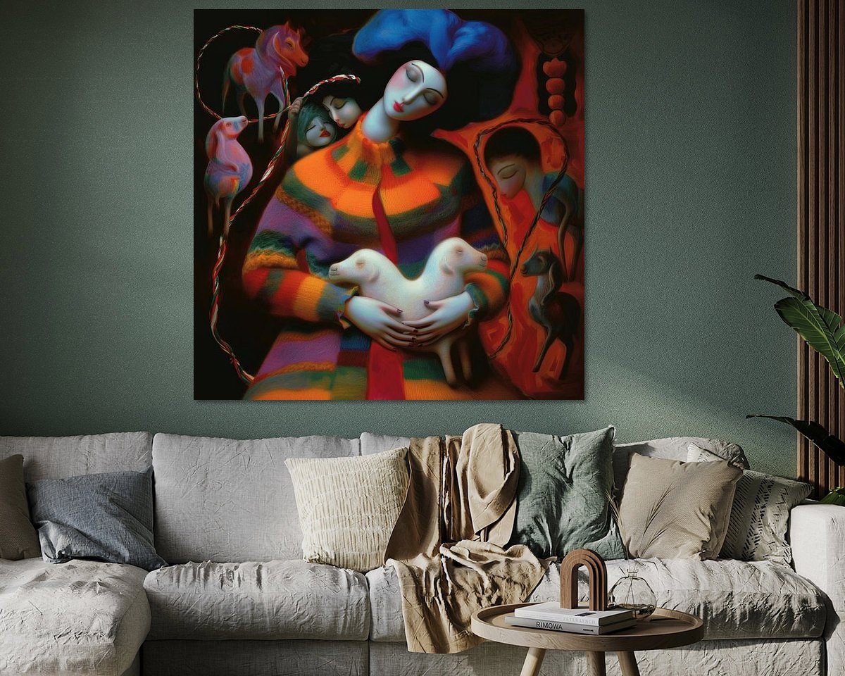 Voorbeeld van het werk in een kamer
