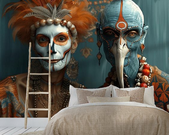 Voorbeeld van het werk in een kamer