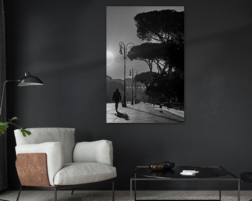 Silhouet Fotografie Man en Vogel Colosseum Rome Italië van Martijn Jebbink Fotografie