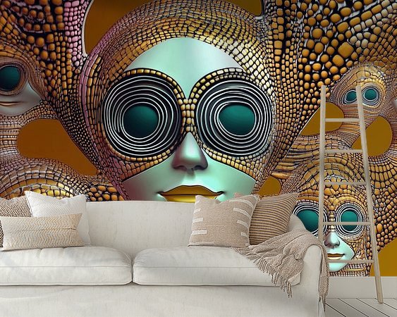 Voorbeeld van het werk in een kamer